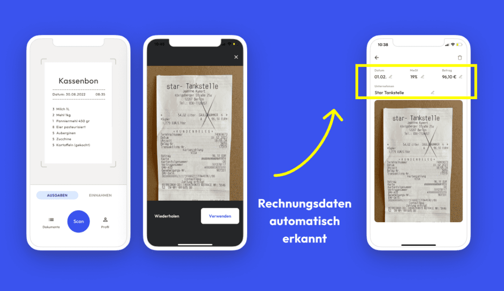 Rechnungen und Kassenzettel digitalisieren mit der Tac App